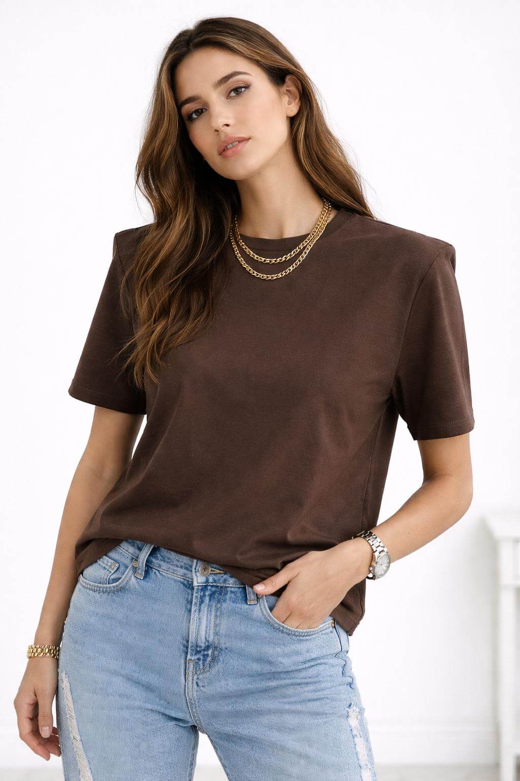 T-SHIRT ÉPAULETTES AVA (plusieurs coloris disponibles)