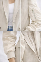 VESTE BOMBERS ÉCRU