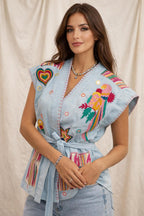 TOP KIMONO PERROQUET (plusieurs coloris disponibles)