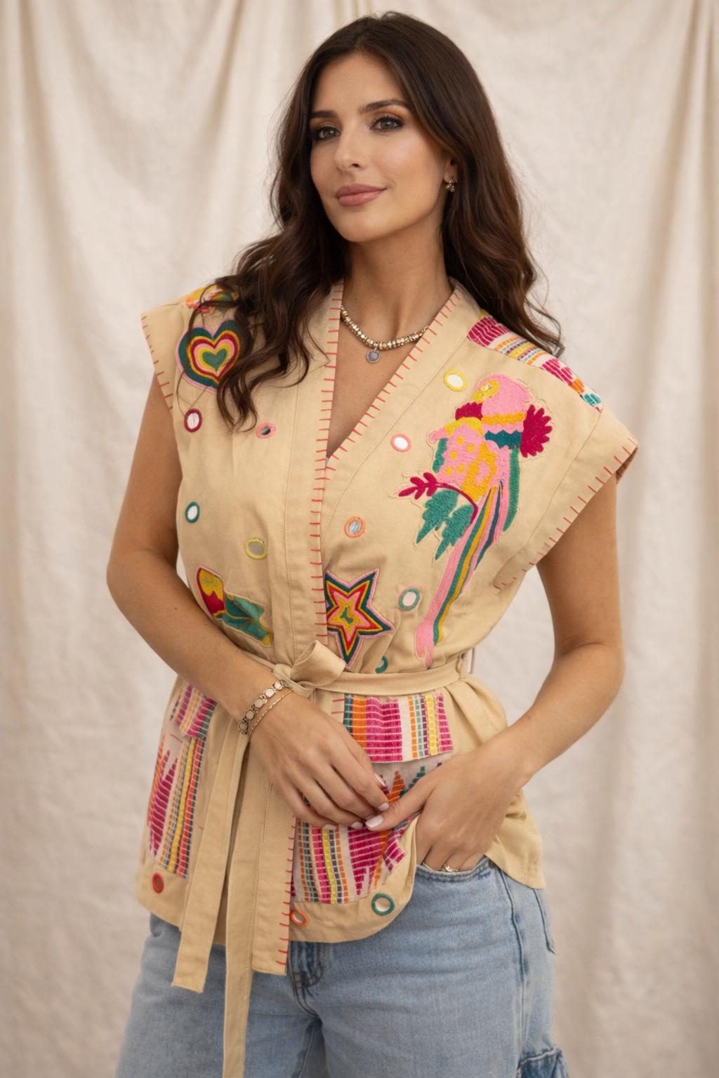 TOP KIMONO PERROQUET (plusieurs coloris disponibles)
