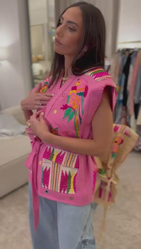 TOP KIMONO PERROQUET (plusieurs coloris disponibles)