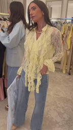 CHEMISE DENTELLE JAUNE