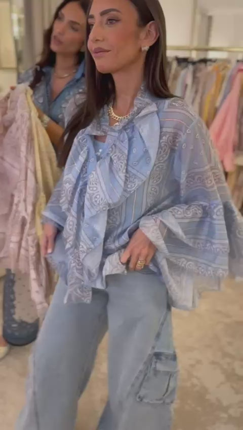 CHEMISE BANDANA À VOLANTS (plusieurs coloris disponibles)